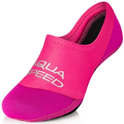 Afbeelding van Aqua Speed Bathing Socks Girls Kids Water Aquasocks Swimming Pool Neoprene Pink Anti Slip for Diving Size 28 29, Light Neo