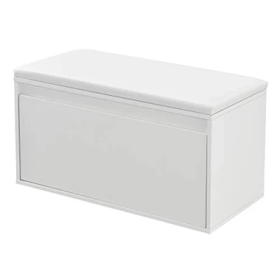 Afbeelding van Opbergbank schoenenkast met lade 80x39x45 cm wit