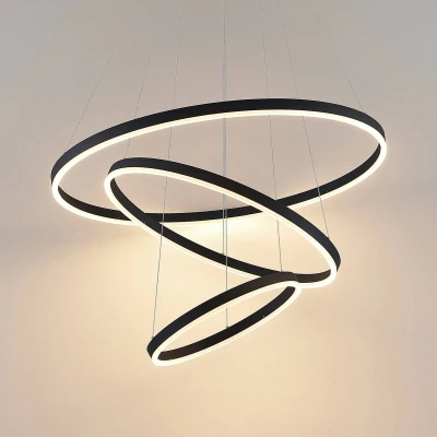 Afbeelding van Arcchio Hanglampen 3lichts Metaal, acryl zwart, wit Inclusief lichtbronnen
