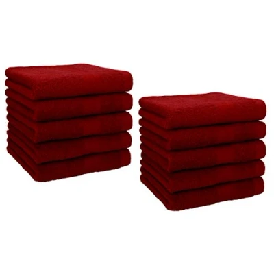 Afbeelding van Betz 10 stuks zeepdoekjes PREMIUM 100% katoen zeepdoekenset 30x30 cm kleur robijnrood