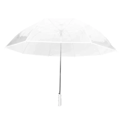 Image de SMATI Grand Parapluie Golf Transparent Solide ; Diamètre= 124cm Ouverture automatique mixte pour 2 personnes idéal mariage Couleur liseré BLANC