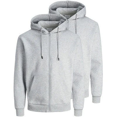 Afbeelding van Jack &amp; Jones 2ER PACK Bradley Sweater met rits, Heren, Maat: Small, Light grey melange