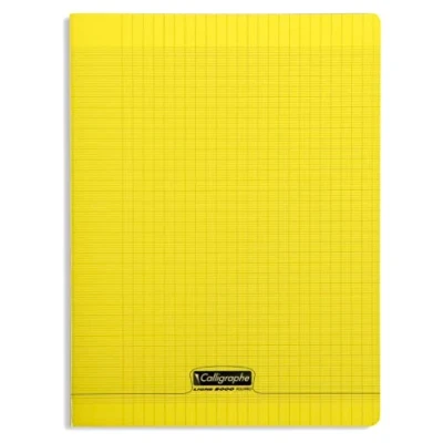 Image de Cahier couverture polypro piqué 24x32cm 96 pages séyès 90 grammes Jaune