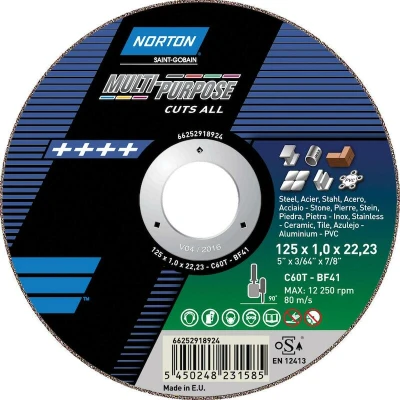 Image de NORTON 66252828952 disque à découper plat multi usages C46T 125x1,6x22,23 T41