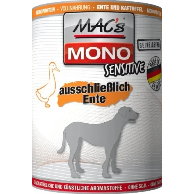 Afbeelding van MAC’s Hondenvoer Natvoer Blik Mono Sensitive Eend 6 x 400g