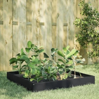 Afbeelding van vidaXL Plantenbak verhoogd 100x100x26 cm staal zwart
