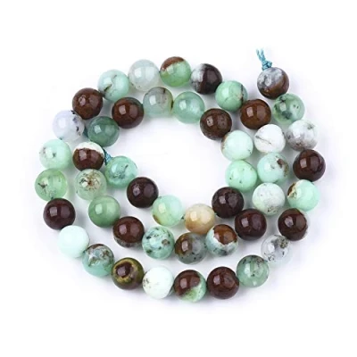 Afbeelding van ZEMRIO 8 mm ronde Chrysopraas kralen, natuurlijke kralen voor het maken van sieraden, armbanden, halskettingen, (Chrysopraas, mm)