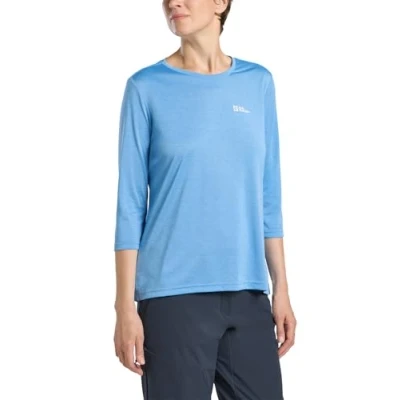 Afbeelding van Jack Wolfskin Crosstrail 3/4 Longsleeve, Dames, Maat: Small, Mid blue