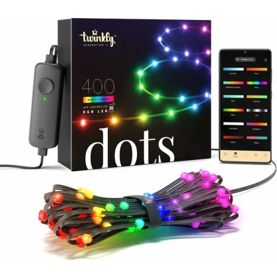 Afbeelding van Twinkly LED strip Dots 22.5 meter (Flexibel, 400 LEDs, IP44, RGB+Wit, Zwart)