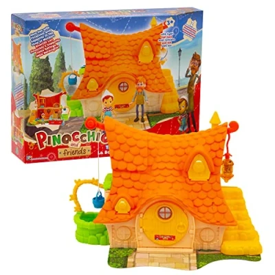 Afbeelding van Giochi Preziosi Pinocchio Speelset met dubbele omgeving voor huis en speelgoedwinkel Geppetto 2 figuren inbegrepen, kinderen vanaf 3 jaar, PNH05000