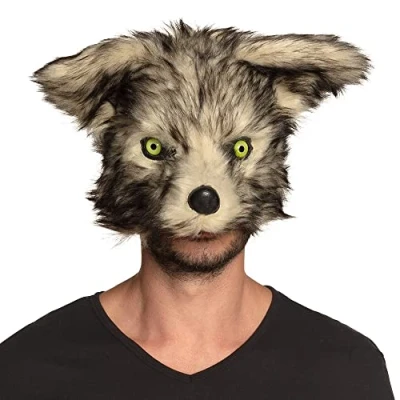 Afbeelding van Boland Pluchen halfmasker Wolf Volwassenen Weerwolf Halloween Horror