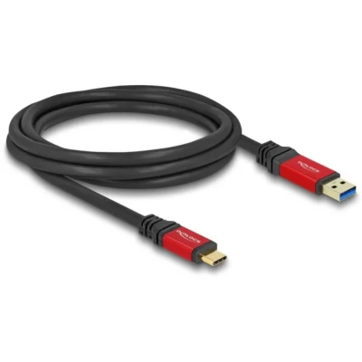 Afbeelding van Delock USB kabel A stekker, C stekker 2 m Zwart, Rood 80618