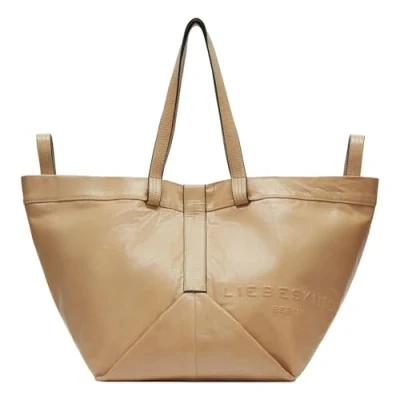 Afbeelding van LIEBESKIND BERLIN Leren Schoudertas Shopper Elvira Lamb SF Verna Tote Beige Lichtbruin