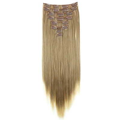 Afbeelding van PRETTYSHOPCE20 haarverlenging, XL, 60 cm, 7 stuks, haarverlengingen, hulp, bruin blond