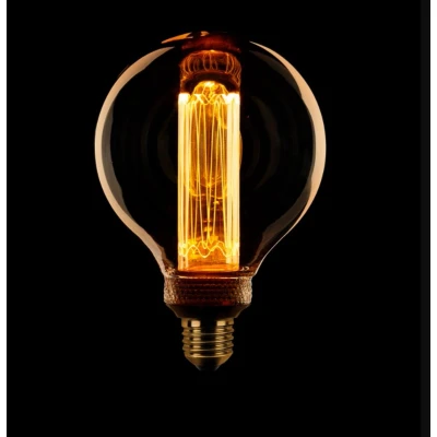 Afbeelding van ETH Globe 95mm kooldraad LED 4w E27 240v 1800k 3 stappen dimbaar amber/goud 200L + M.