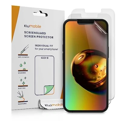 Afbeelding van kwmobile Set of 3 Screen Protectors Compatible with Apple iPhone 13 / 14 Anti Glare Fingerprint Display Films Matte
