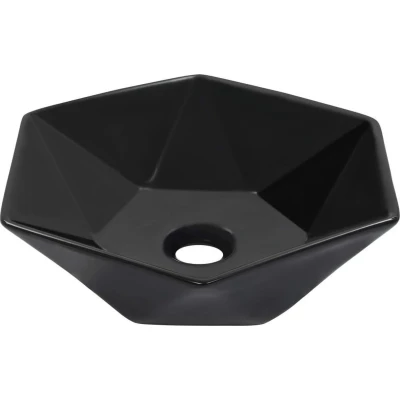 Afbeelding van Wastafel 41x36,5x12 cm keramiek zwart