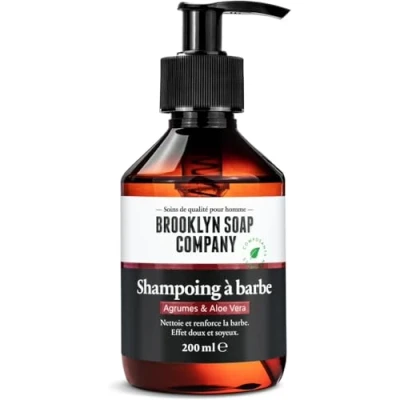 Afbeelding van Brooklyn Soap Company, Baardshampoo 200 ml baardzeep voor mannen dagelijkse reiniging en baardverzorging vermindert roos jeuk