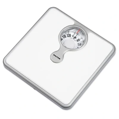 Afbeelding van Salter 484 WHKR mchanische weegschaal met vergrootglas, max. 136 kg, compact ontwerp, goed afleesbare wijzerplaat, gevoerd, geen batterijen nodig, gewicht in wit