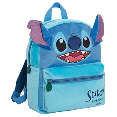 Afbeelding van Disney Lilo &amp; Stitch pluche rugzak voor kinderen, 3D schoolrugzak, lunchtas, Blauw