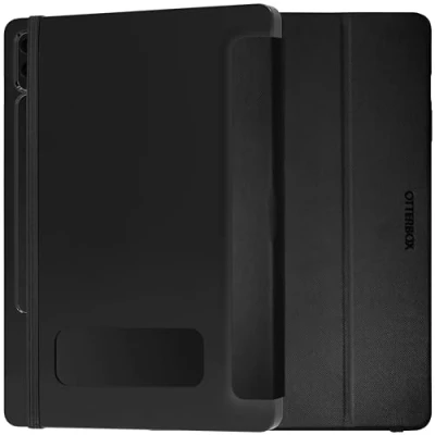 Afbeelding van OtterBox React Folio beschermhoes voor Samsung Galaxy Tab S9 FE+, schokbestendig, valbescherming, dunne beschermhoes, getest volgens militaire normen, zwart, levering zonder verpakking