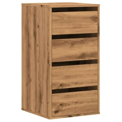 Afbeelding van Ladekast 40x41x76 cm bewerkt hout artisanaal eikenkleurig