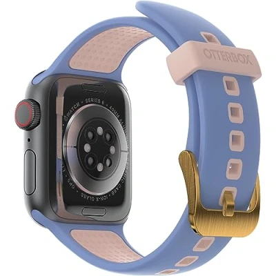 Afbeelding van OtterBox All Day armband voor Apple Watch Series 9/8/7/6/SE 2e gen/SE 1e gen/5/4/3 38 mm/40 mm/41 mm, reservearmband van duurzame zachte siliconen Watch, blauw/beige