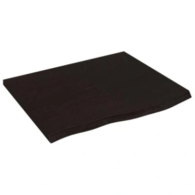 Afbeelding van Wastafelblad 60x50x6 cm behandeld massief hout donkergrijs