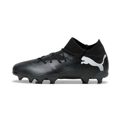 Afbeelding van Puma Future 7 Match FG/AG JR Unisex Voetbalschoenen met kunststof noppen voor kinderen, Maat: 34.5, Black/white Textiel/ synthetisch