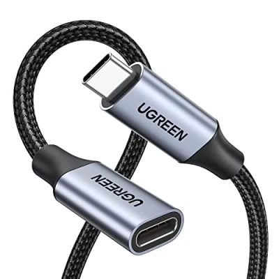 Afbeelding van Ugreen USB C 3.1 Extension Cable Verlengkabel 1m 3.2 Gen 2 (3.1 2), 10000 Mbit/s, Zwart, Grijs