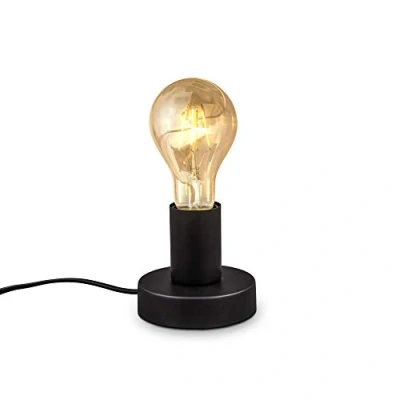 Afbeelding van B.K.Licht Industriële Tafellamp met retro design bedlamp voor binnen aan/uit schakelaar Ø10cm E27 fitting excl. lichtbron