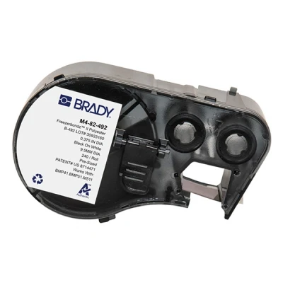 Image de Brady M4 82 492 FreezerBondz étiquettes polyester Ø 9,53 mm (d&#039;origine) noir sur blanc