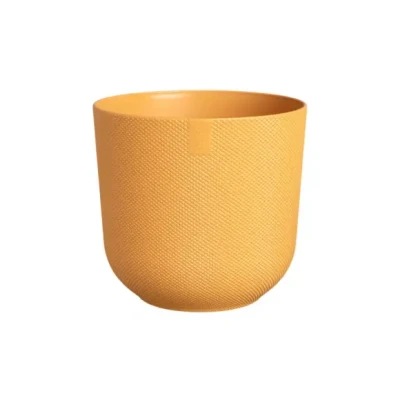 Afbeelding van Elho Jazz Rond 16 Bloempot voor Binnen Woonaccessoire van 100% Gerecycled Plastic Ø 16.5 x H 15.3 cm Amber Geel