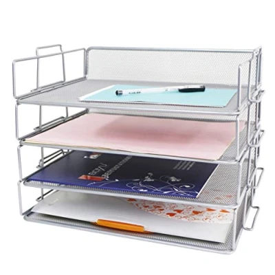 Afbeelding van Exerz 4 laags papiersorteerder/bureaubladen stuks/stapelbare brievenbakjes voor kantoor, school, studie