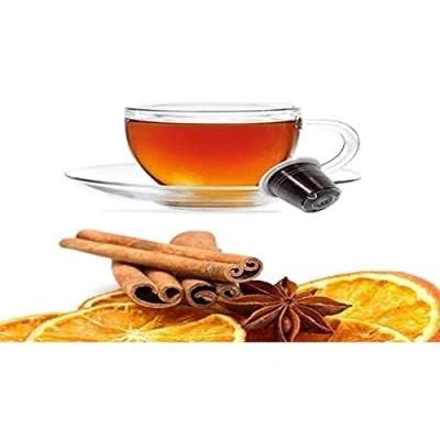 Afbeelding van KICKKICK Oranje en kaneelcapsules, compatibel met Nespresso, gemaakt in Italië, 50 capsules voor Nespresso koffiemachines natuurlijke infusie