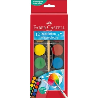 Afbeelding van Waterverf Faber Castell 12 kleuren met penseel