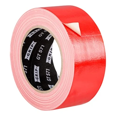 Afbeelding van GRIP Eventbasics Gaffa tape GT 571 stoffen tape, rood, 50 mm x 25 m, zeer sterke hechting, professionele voor markeren, knutselen, reparaties enz