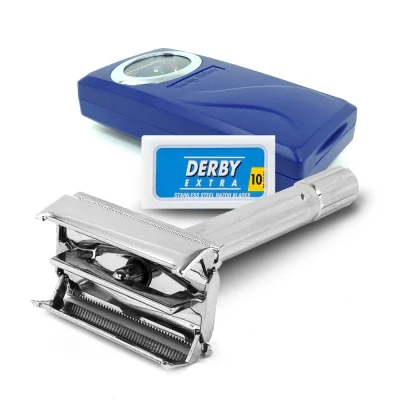Afbeelding van The Shave Factory Classic Safety Razor + 10 Derby Blades