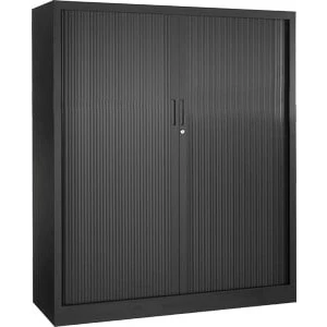 Afbeelding van Stalen roldeurkast 135x120x43cm bladkleur Lichtgrijs framekleur Wit (RAL9010)