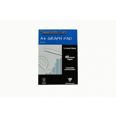 Afbeelding van Clairefontaine XPG1Z Technik Art Blok, 40 vellen, geruit, A4, 210 x 297 mm, 1/5/10 blauw