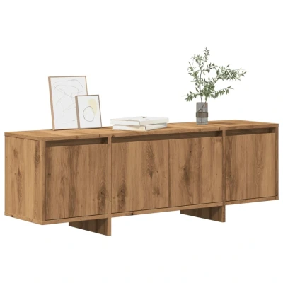 Afbeelding van Tv meubel 120x30x40,5 cm bewerkt hout artisanaal eikenkleurig
