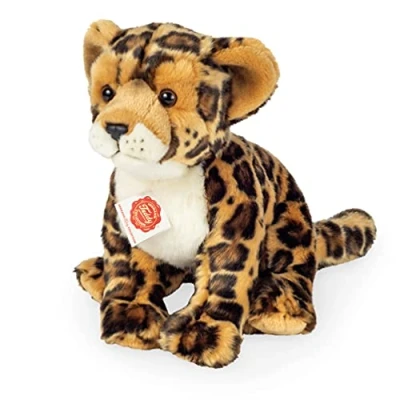 Afbeelding van Hermann Teddy Knuffeldier Luipaard zachte pluche stof premium knuffels lichtbruin 27 cm wilde katten roofdieren