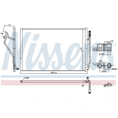 Afbeelding van NISSENS 941245 Condensor Airco Met droger Aluminium 667 R 134a MERCEDES BENZ: S Class Saloon