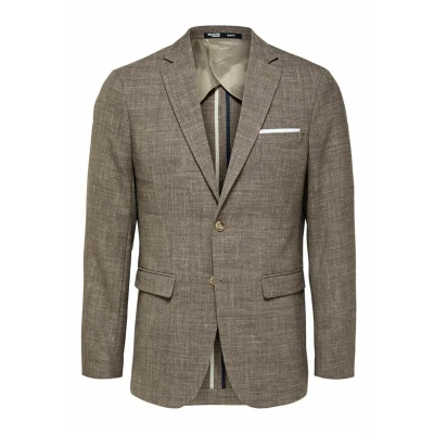 Afbeelding van Selected Homme Colbert, Heren, Maat: 42, Dark sand melange