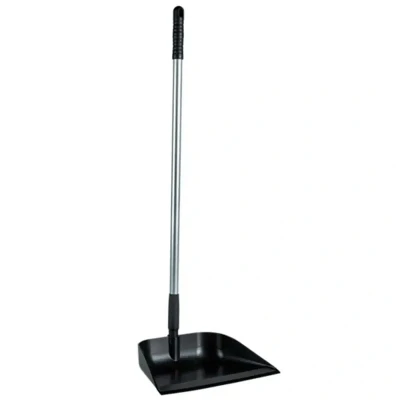 Afbeelding van Vikan Dustpans with Long Handle Hygiene Dust Pan Upright Aluminum 75cm Black angled 330mm