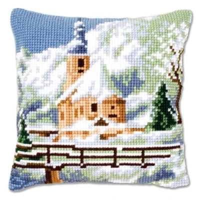 Afbeelding van Vervaco kussen Kerkje in de sneeuw PN 0021806