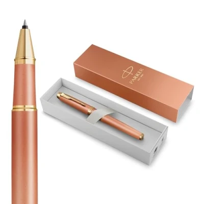 Afbeelding van Parker IM Writing Rituals rollerbalpen Verfrissend oranje Afwerking met kleurverloop en gouden details fijne penpunt zwarte inkt geschenkverpakking