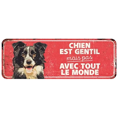 Afbeelding van D&amp;d Home Waakbord Hond Waarschuwingsbord Collie Fr 40x13x0,3cm Rood 1st