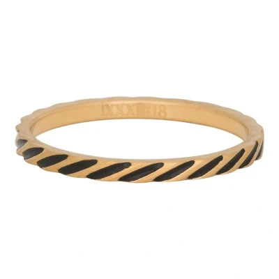 Afbeelding van iXXXi Slanting stripes SALE Vulring 2mm Matt gold fill in black maat 21