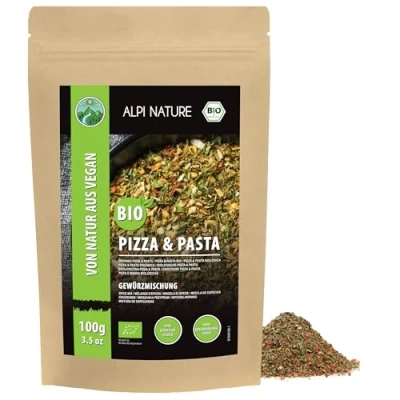 Afbeelding van biologische pizza en pasta, kruidenmix, 100% natuurlijk, ingrediënten, spaghetti kruiden zonder kunstmatige toevoegingen (100 g)